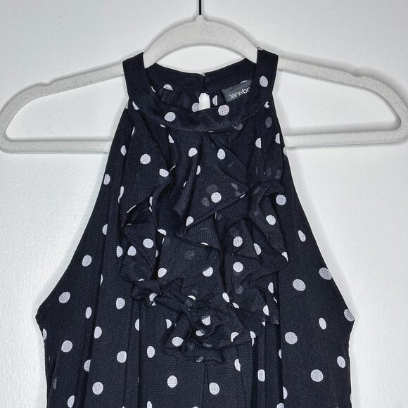 Lane Bryant‎ Polka Dot Ruffle Halter Top - Plus Size 14/16 - Picture 2 of 9